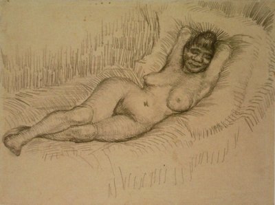 Studie voor liggende vrouwelijke naakt F 1404 JH 1213 door Vincent van Gogh